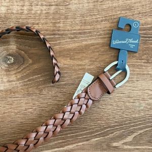 Vegan brown leather belt size large